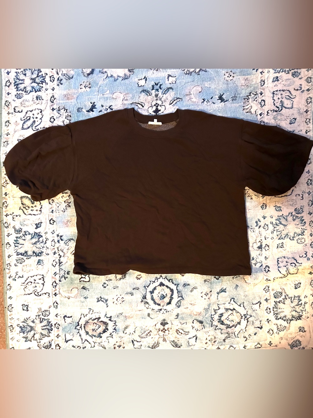 Madewell Black Puff Sleeve Cropped Tee